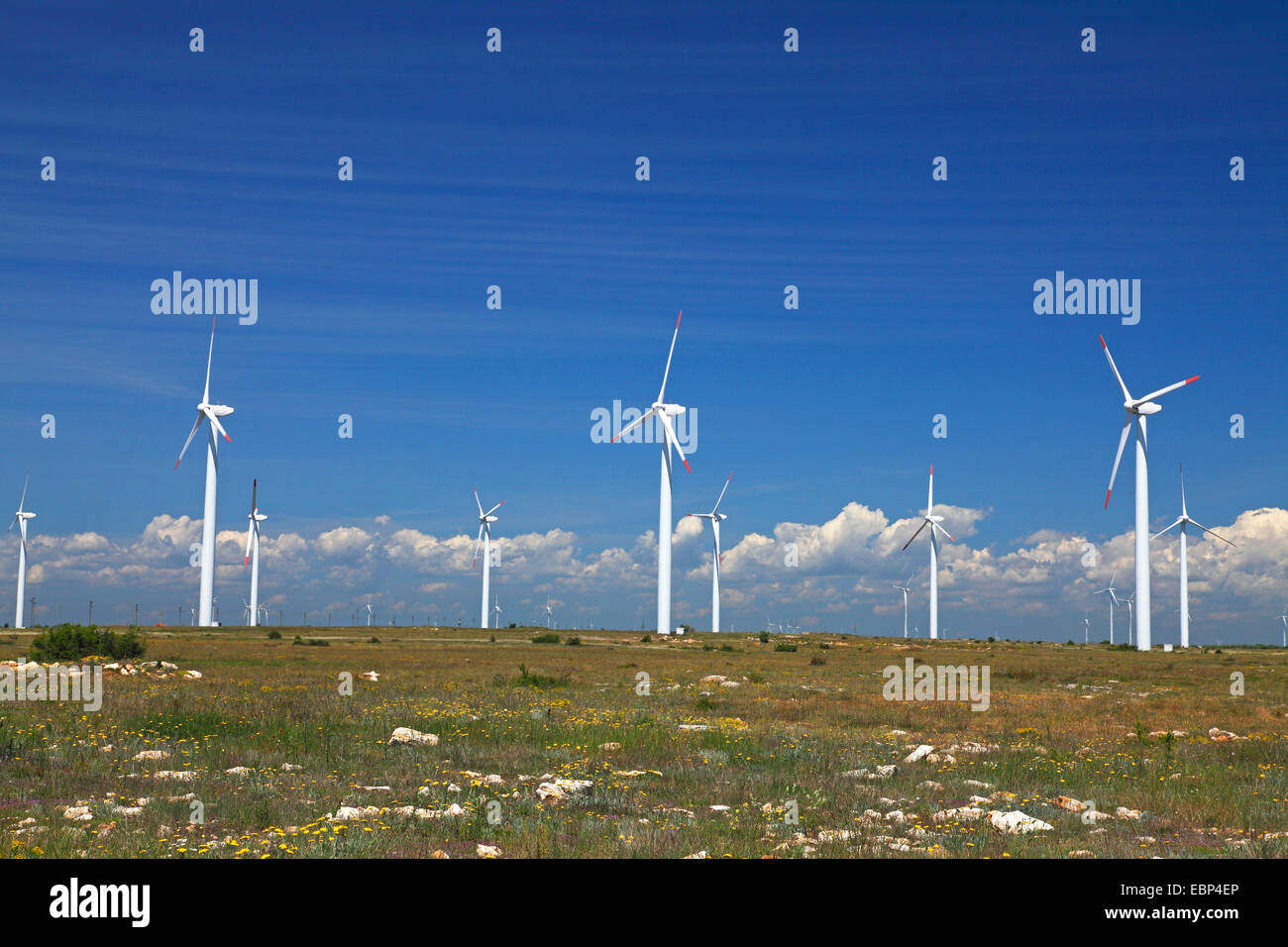 wind power station, Bulgaria, Kaliakra Stock Photo
