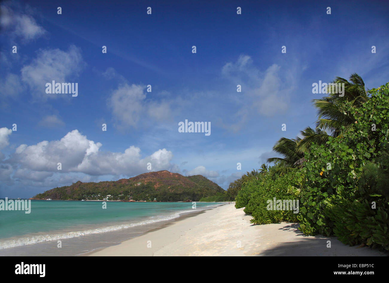 Cote d'Or Beach, Seychelles, Praslin Stock Photo