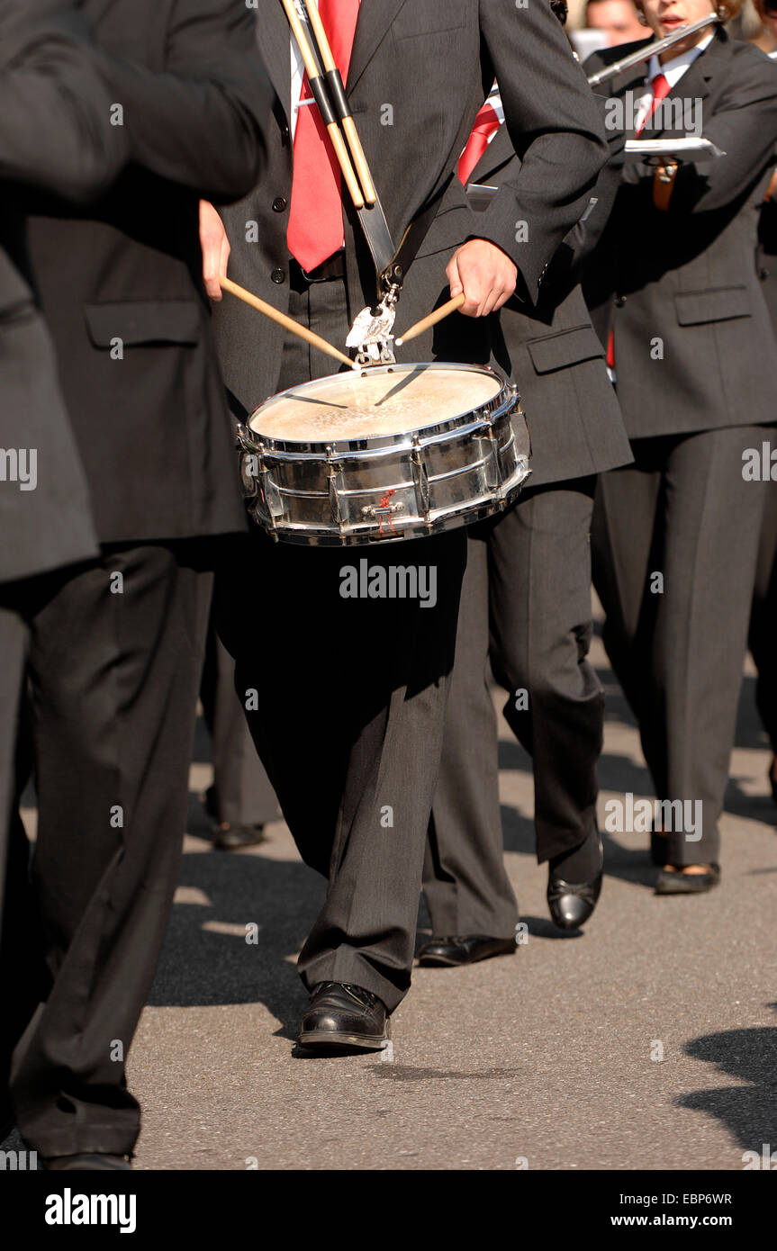 drum player in a parade, Germany, Vaihingen/Enz Stock Photo