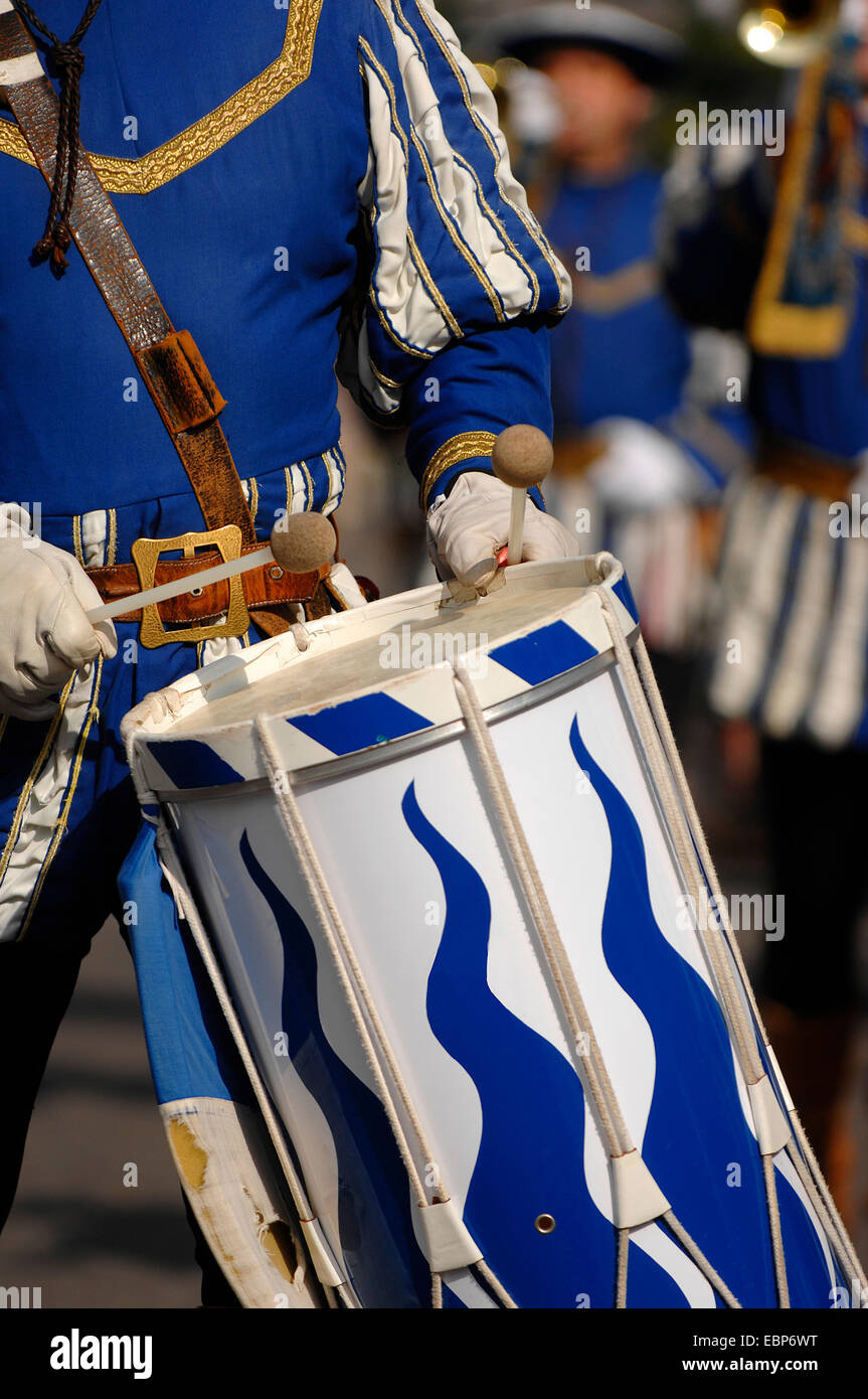 drum player in a parade, Germany, Vaihingen/Enz Stock Photo