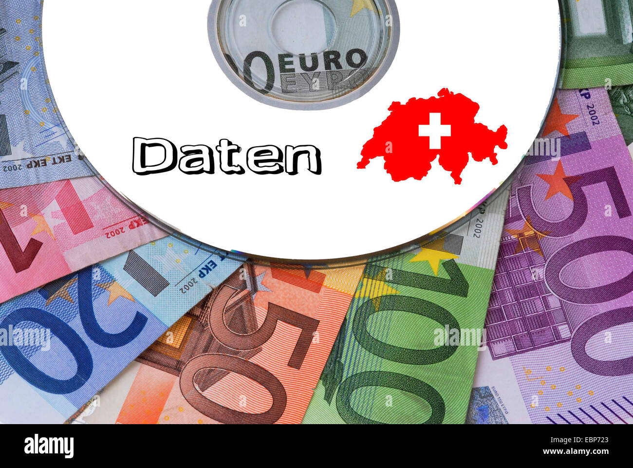 bought data CD from Suisse, Switzerland Stock Photo
