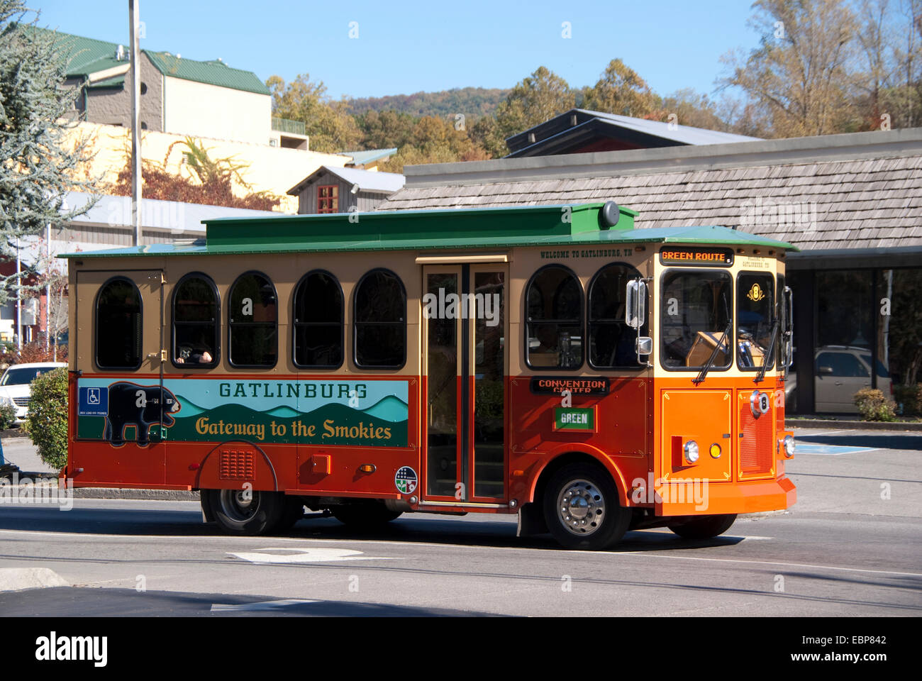 Gatlinburg trolley hires stock photography and images Alamy