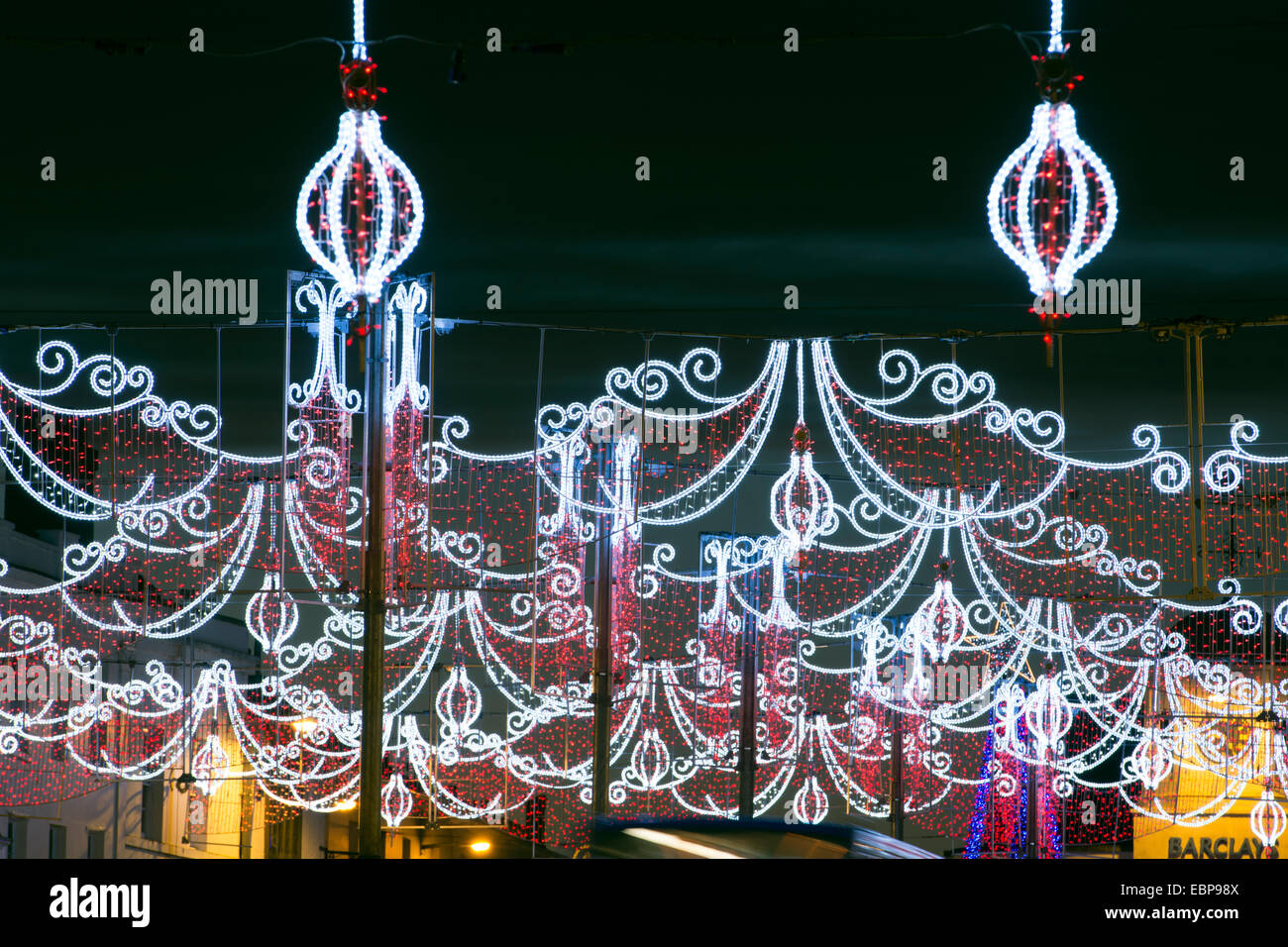 Christmas lights, StratforduponAvon, Warwickshire, England, UK Stock