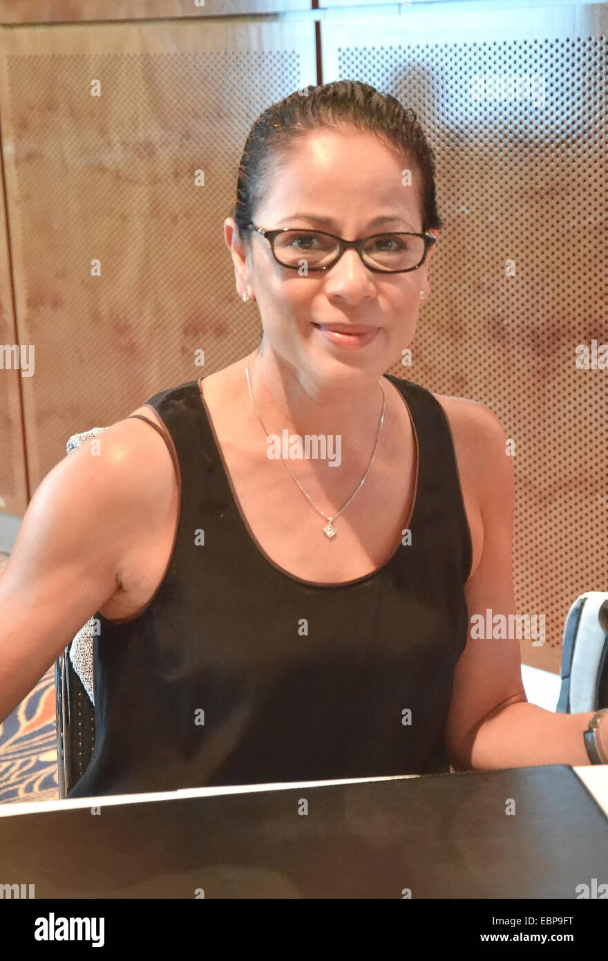 Actors from popular Sci-Fi films attend an autograph session at FedCon 23  Featuring: Roxann Dawson Where: Dusseldorf, Germany When: 31 May 2014 Stock Photo