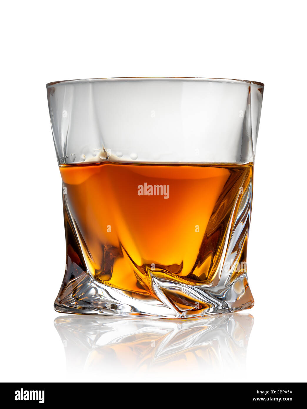 Glass of cognac isolated on a white background Stock Photo