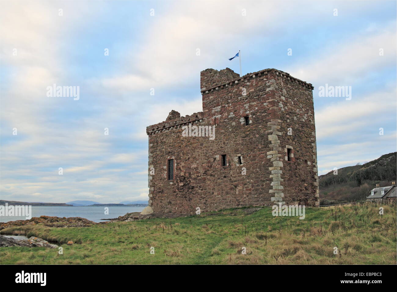 Portencross Castle, Farland Head, West Kilbride, North Ayrshire, Scotland, Great Britain, United Kingdom, UK, Europe Stock Photo
