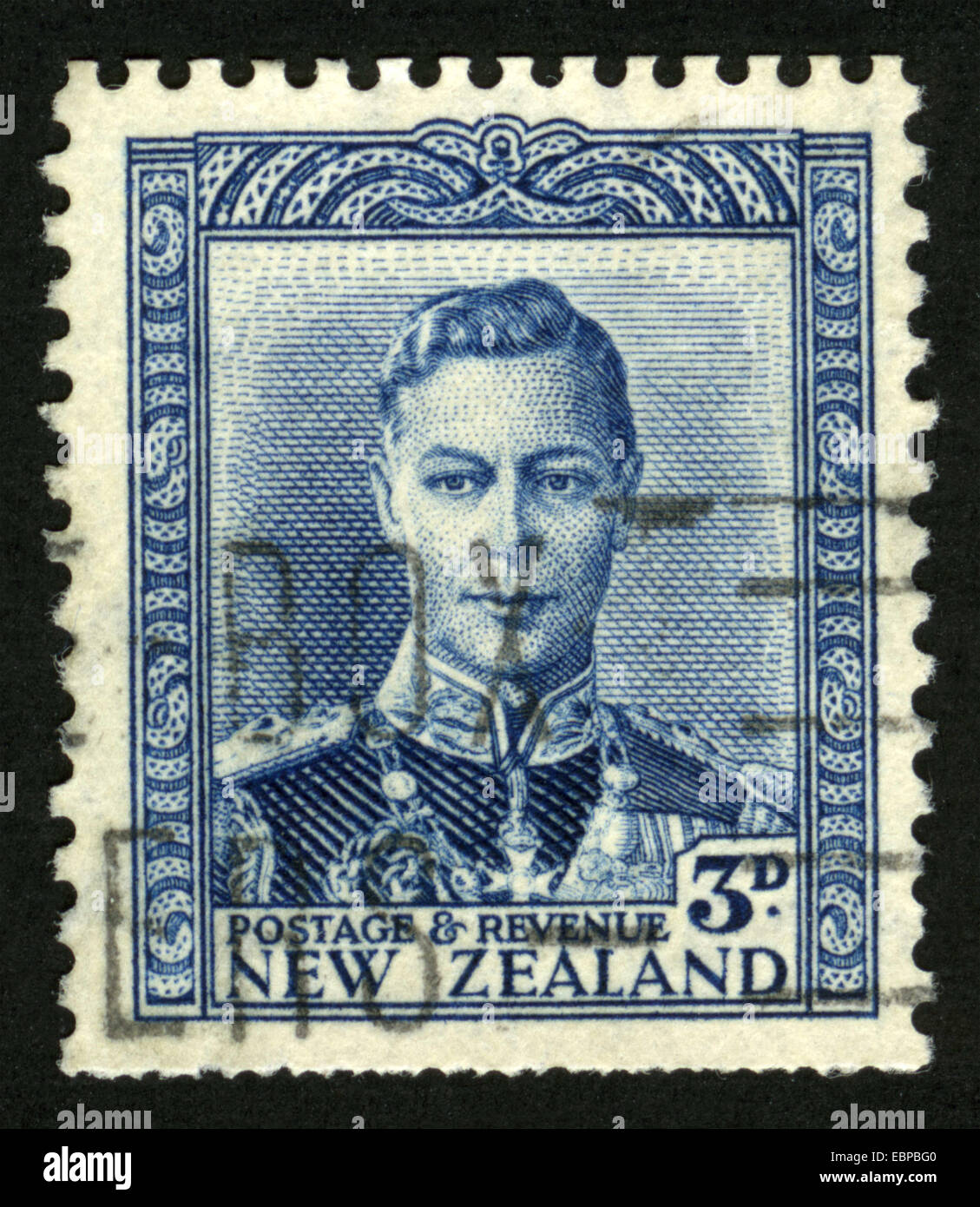 New Zealand, CIRCA 19530911, King VI, stamp Stock Photo Alamy