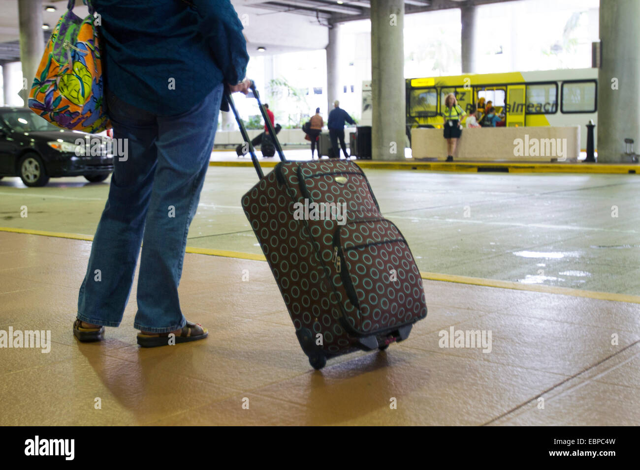 Passengers arriving at Palm Beach International Airport, PBI. Stock Photo