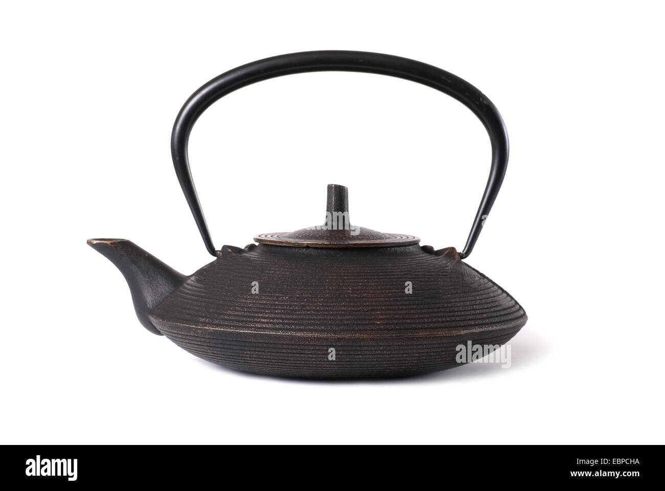 Old iron japanese teapot isolated on white background Stock Photo Alamy