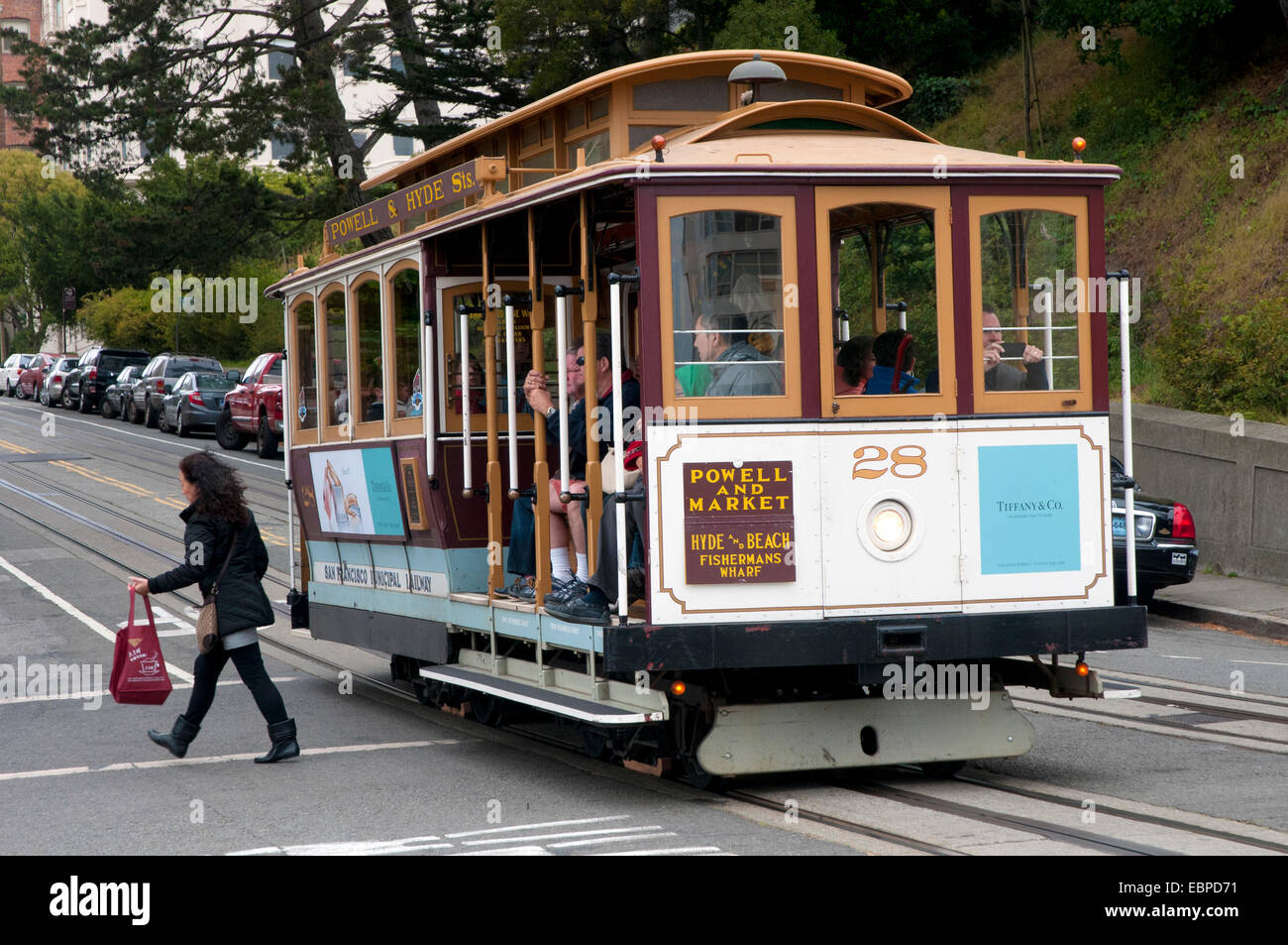 San Francisco famous cable Car Stock Photo Alamy