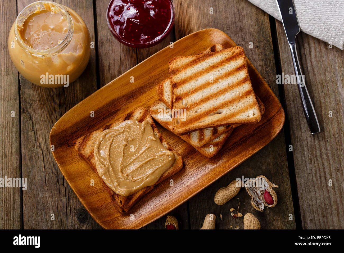 peanut butter sandwich Stock Photo
