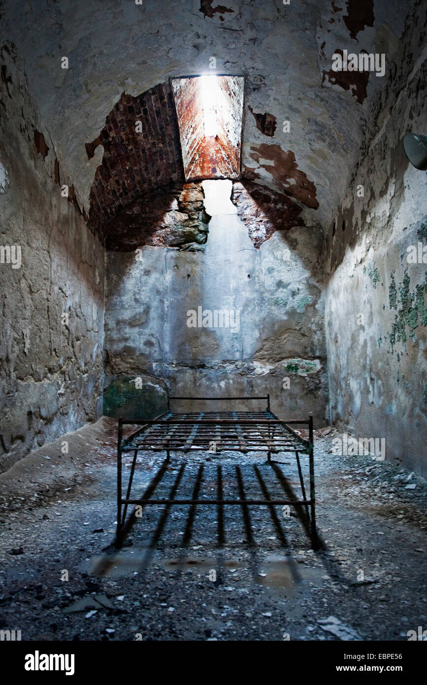 Cell in Eastern State Penitentiary Philadelphia PA Stock Photo