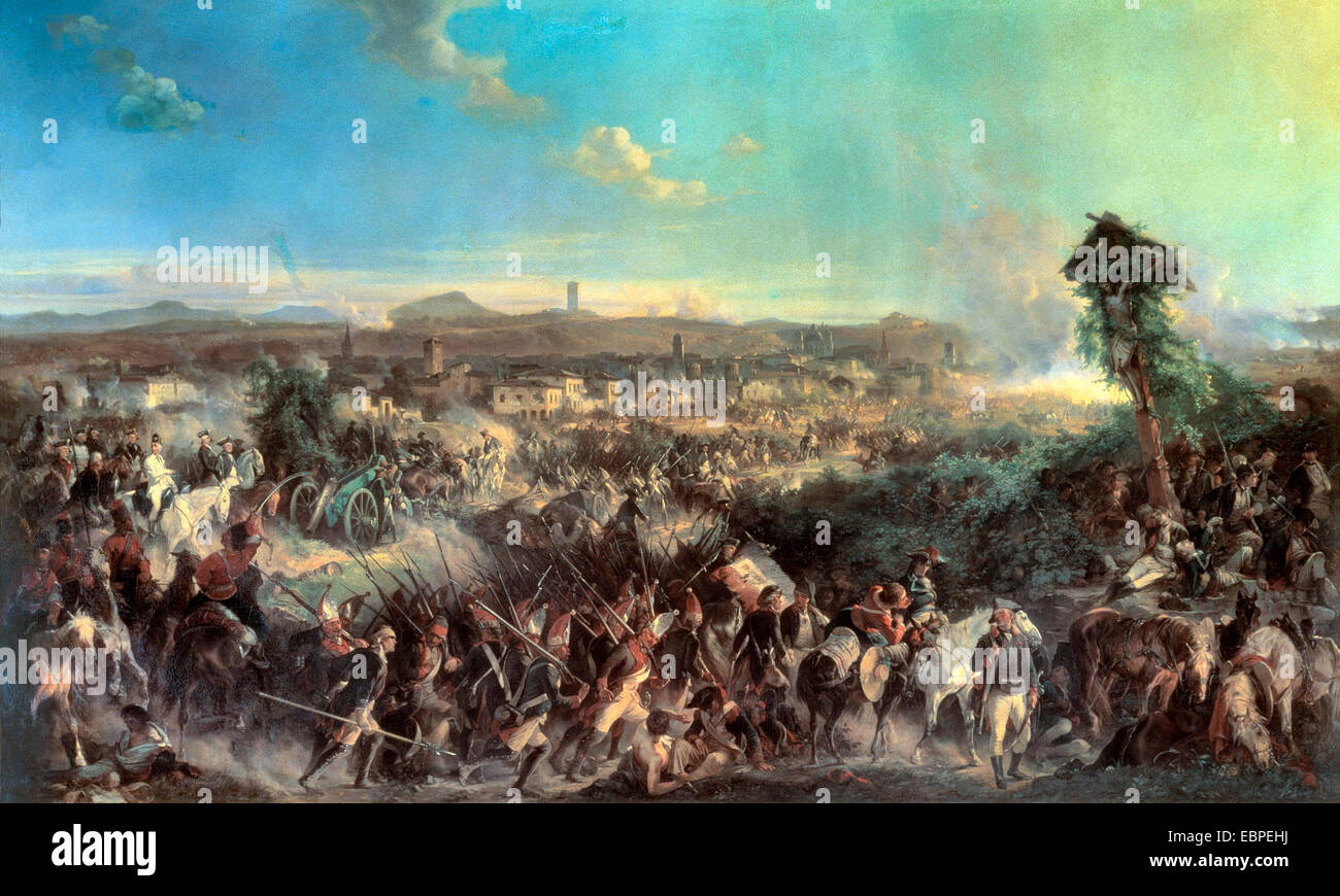The Battle of Novi, August, 1799.  An Alexander Kotzebue painting. Stock Photo