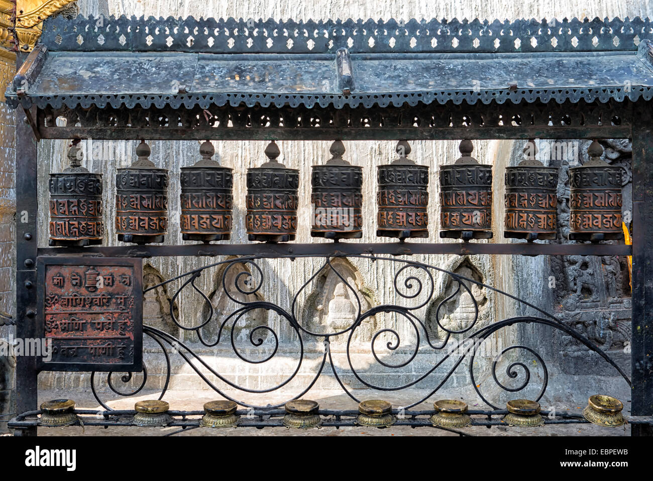Prayer Wheels at Monkey Temple in Kathmandu, Nepal Stock Photo - Alamy