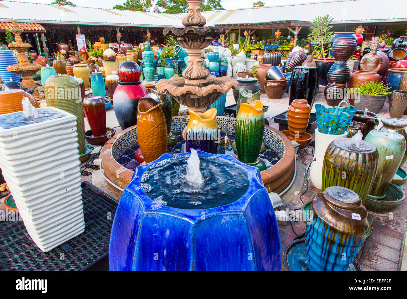 Pots and pottery at Pottery Express on the Gulf Coast in Punta Gorda