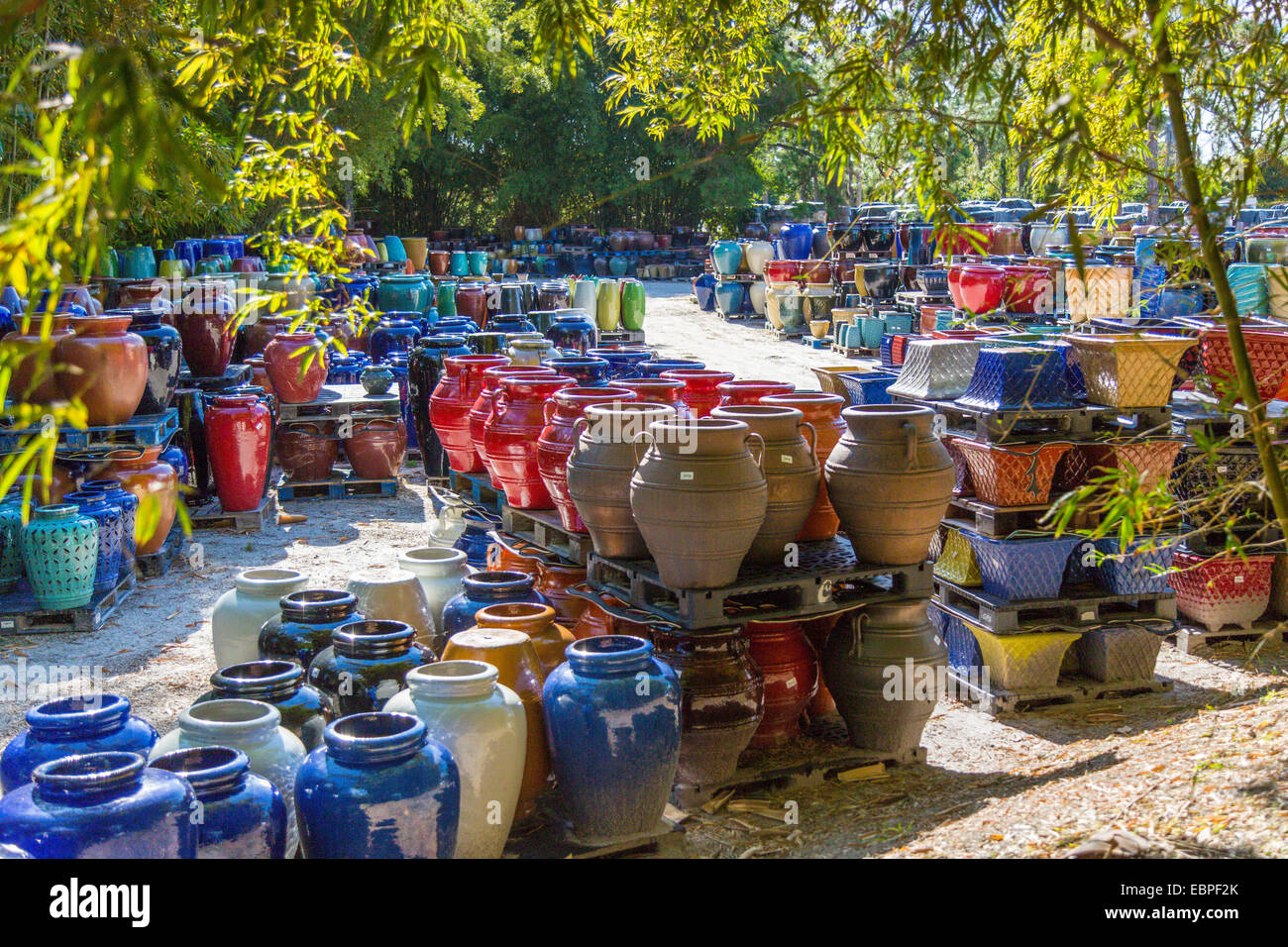 Pots and pottery at Pottery Express on the Gulf Coast in Punta Gorda