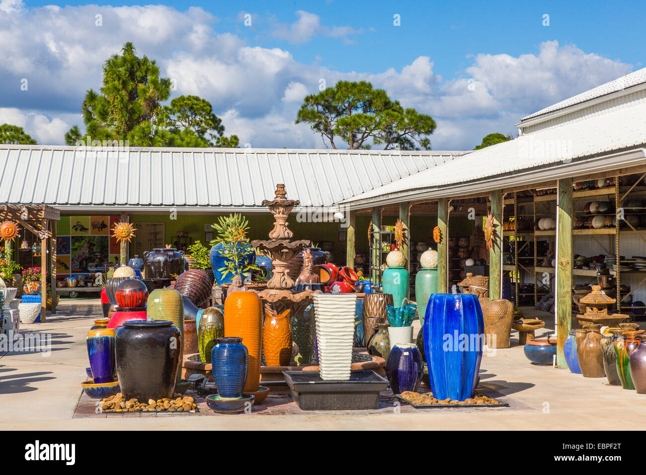Pots and pottery at Pottery Express on the Gulf Coast in Punta Gorda Florida Stock Photo Alamy