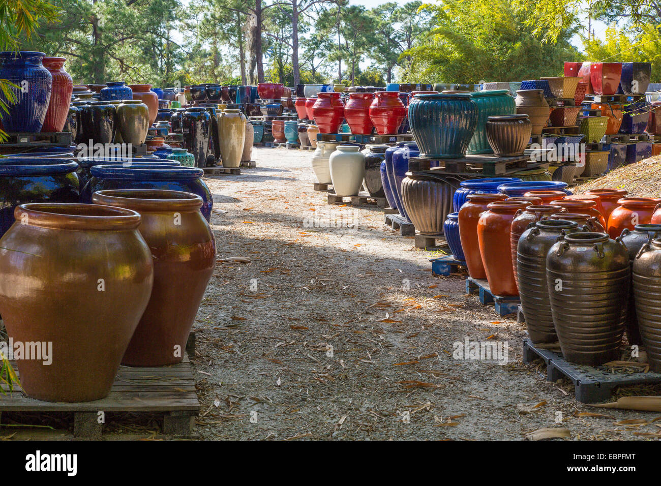 Pots and pottery at Pottery Express on the Gulf Coast in Punta Gorda