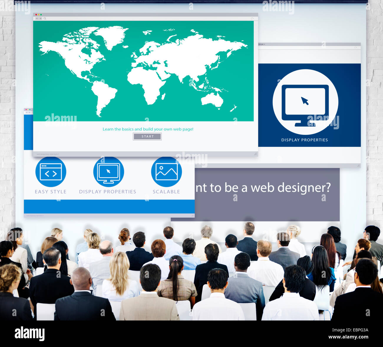 Business People World Map Presentation Concept Stock Photo