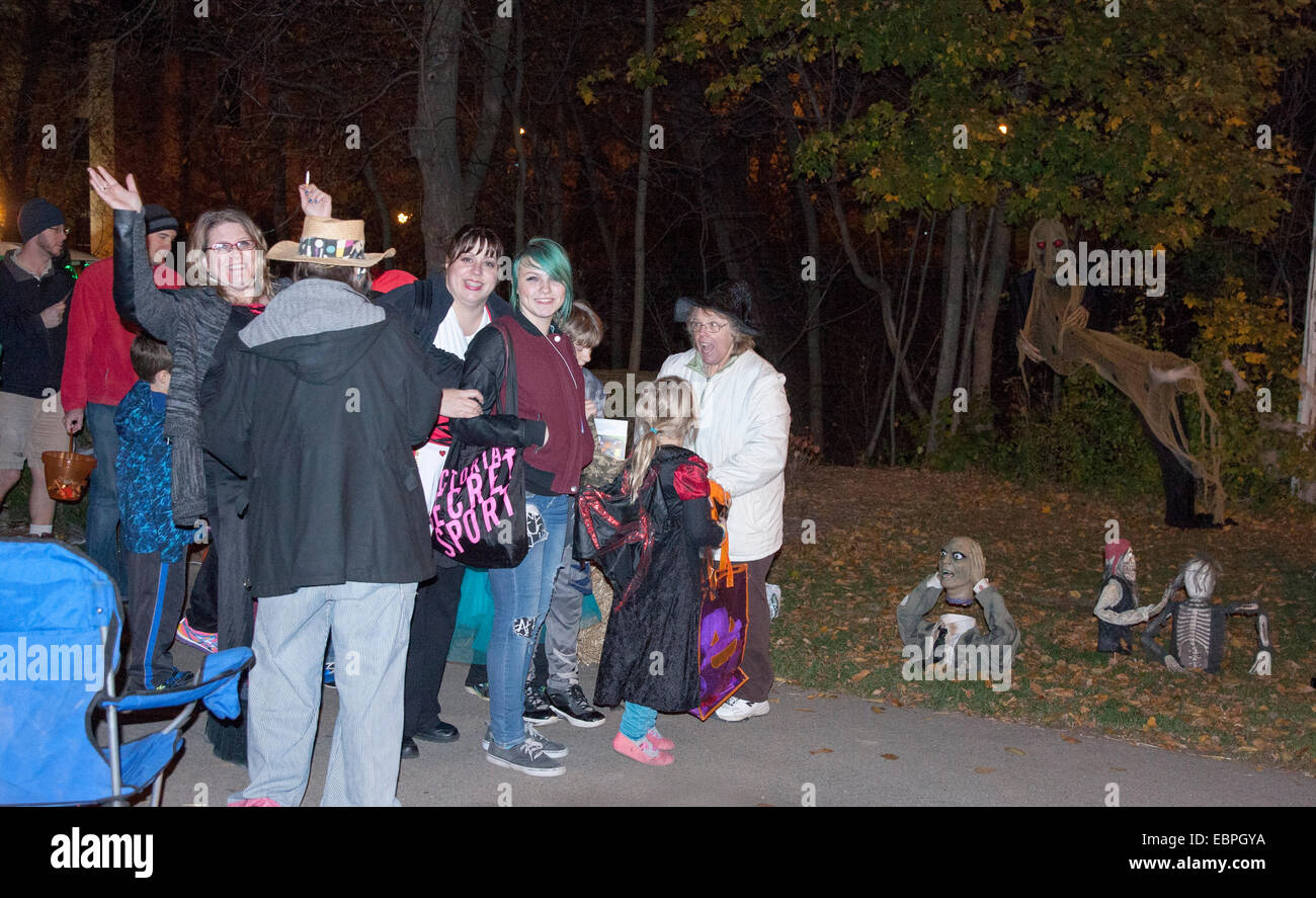 Halloween community decorations in Lime Kiln Park Menomonee Falls