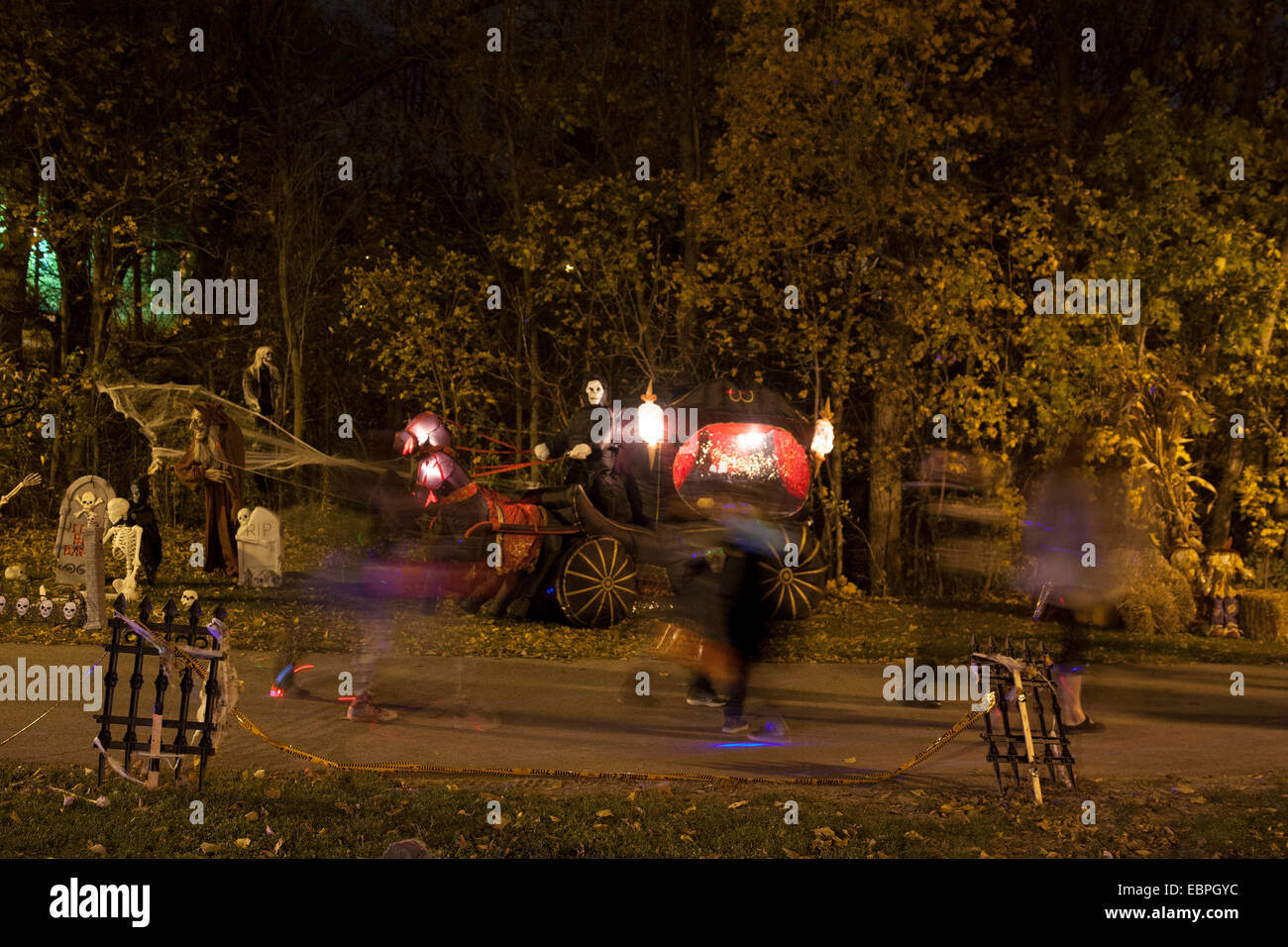 Halloween community decorations in Lime Kiln Park Menomonee Falls