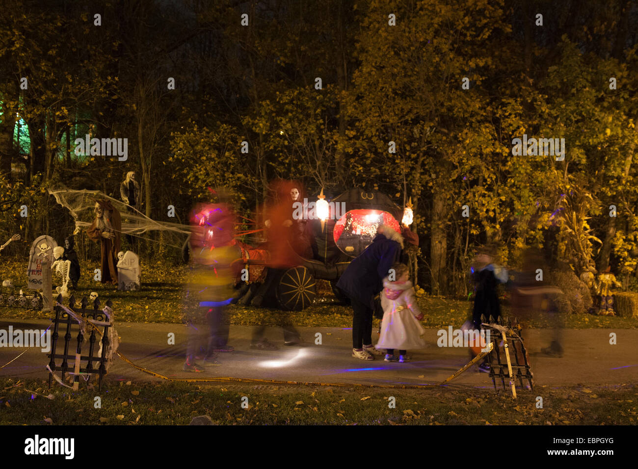 Halloween community decorations in Lime Kiln Park Menomonee Falls