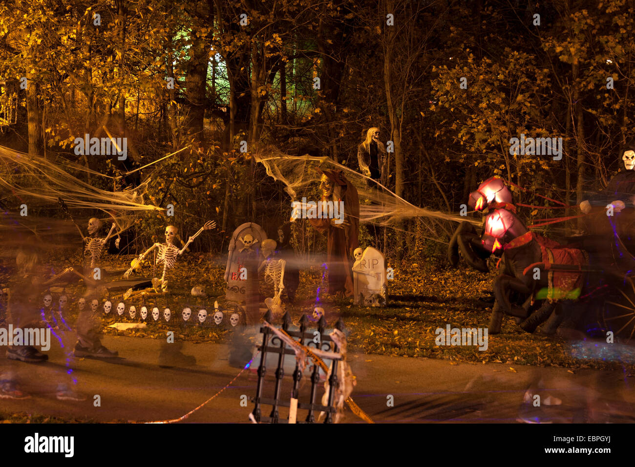 Halloween community decorations in Lime Kiln Park Menomonee Falls