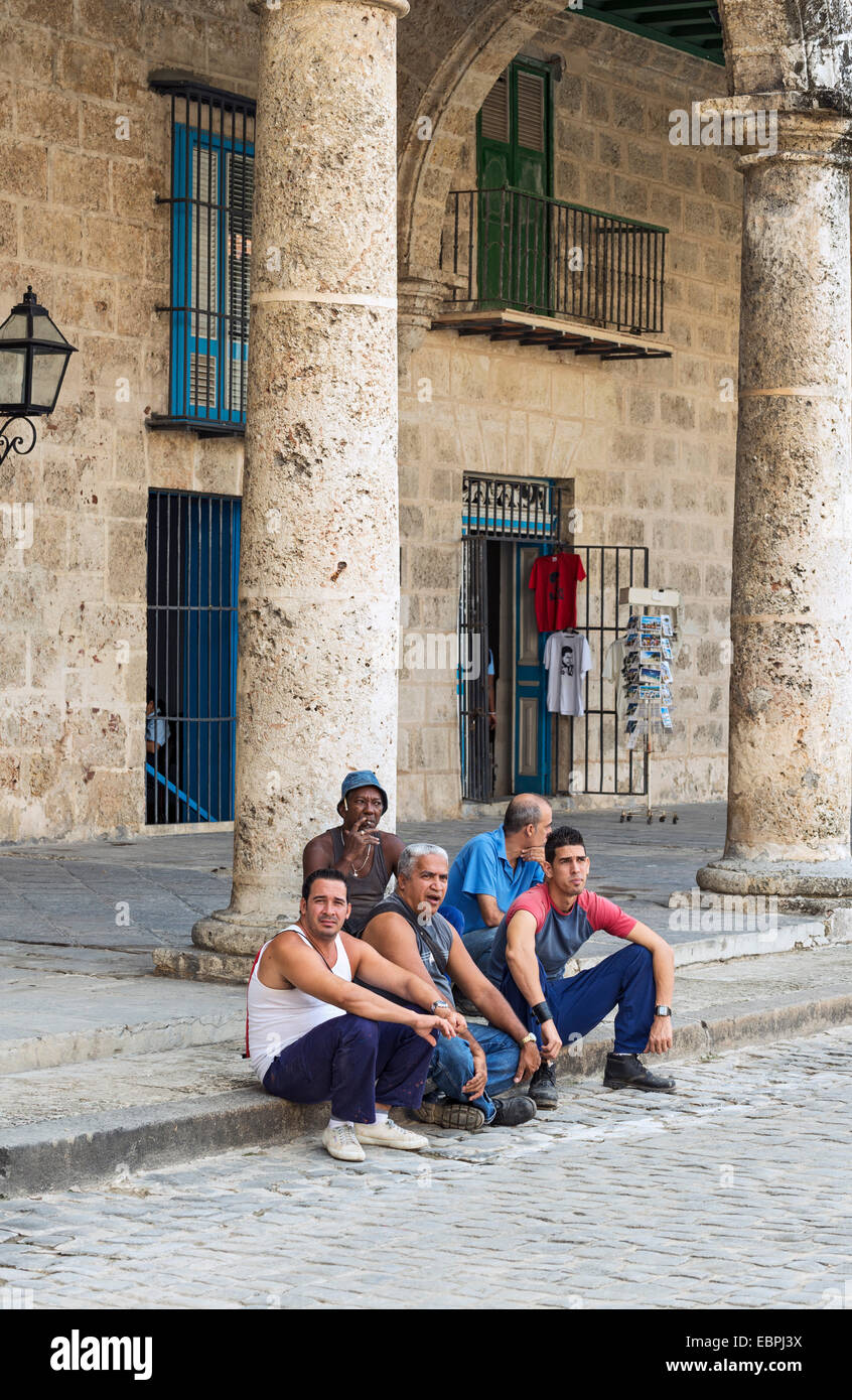 HAVANA- MAY 5: Street in the old part of the city Mayr 5, 2014 in Havana, Cuba. Havana is famous touristic destination of more t Stock Photo