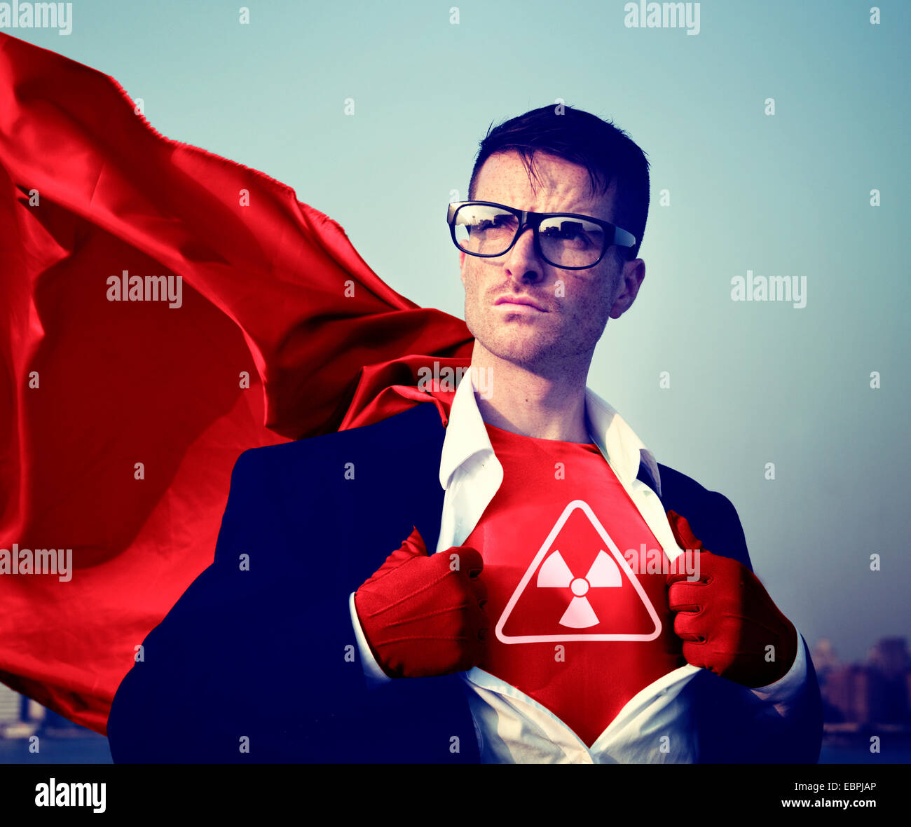 Radioactive Strong Superhero Success Professional Empowerment Stock Concept Stock Photo
