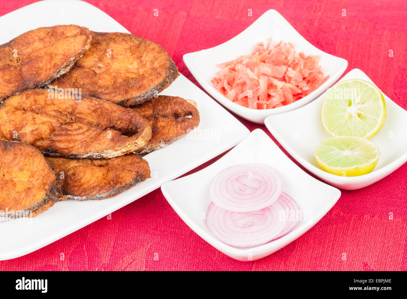 Delicious seer/mackerel fish fillets fry. The fish is marinated in cayenne pepper, salt and deep