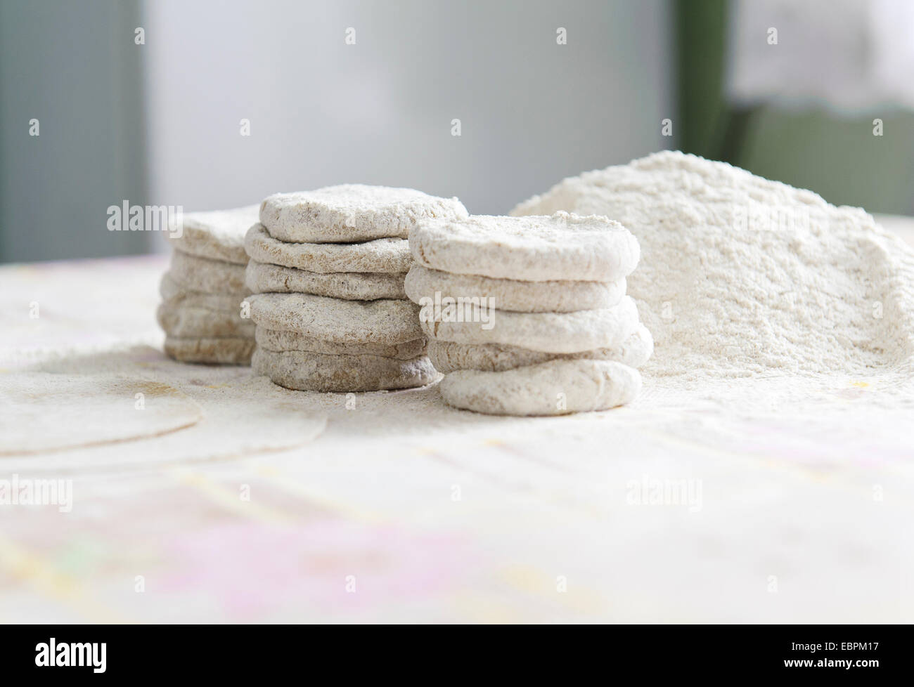 Ingredients for baking pies with potatoes Stock Photo