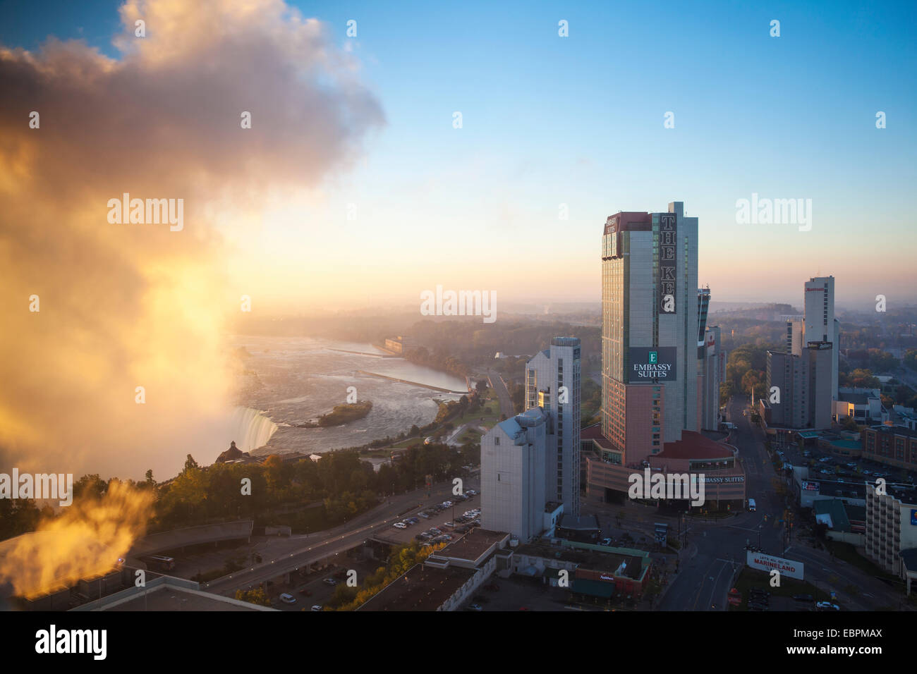 View of Hotels and Horseshoe Falls, Niagara Falls, Niagara, Ontario