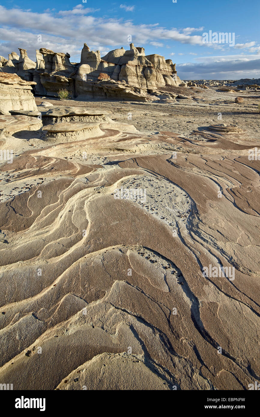 Rock layers in the badlands, Bisti Wilderness, New Mexico, United States of America, North America Stock Photo