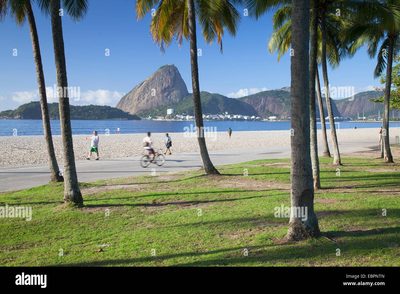 Flamengo Beach and Sugarloaf Mountain, Rio de Janeiro, Brazil Stock Photo