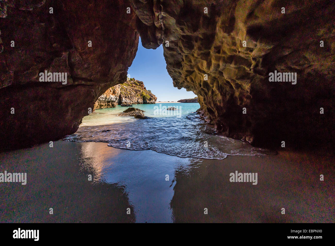Sea cave at Bigge Island, Kimberley, Western Australia, Australia, Pacific Stock Photo