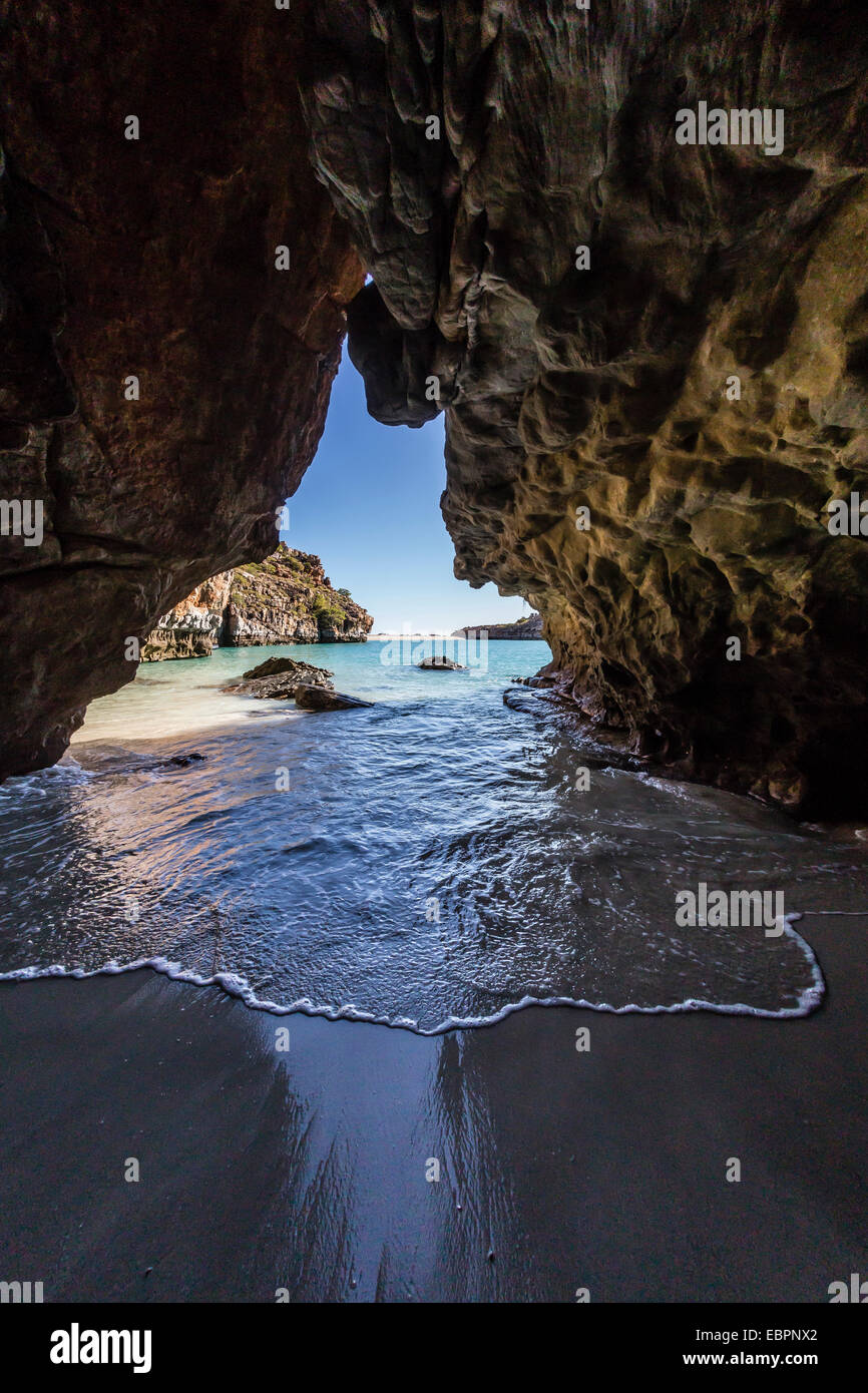 Sea cave at Bigge Island, Kimberley, Western Australia, Australia, Pacific Stock Photo