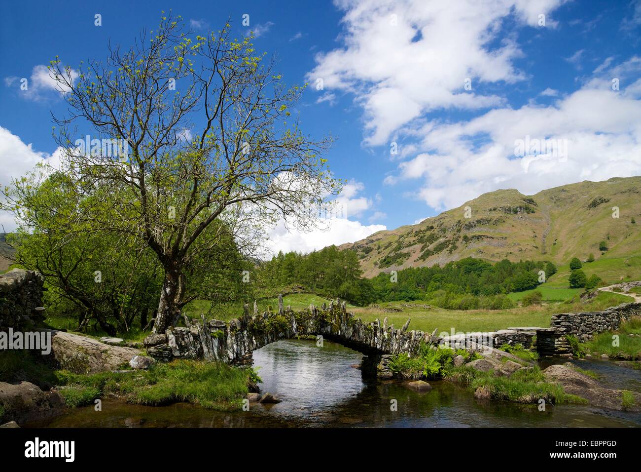 Slater's Bridge, Little Langdale, Lake District National Park, Cumbria, England, United Kingdom, Europe Stock Photo