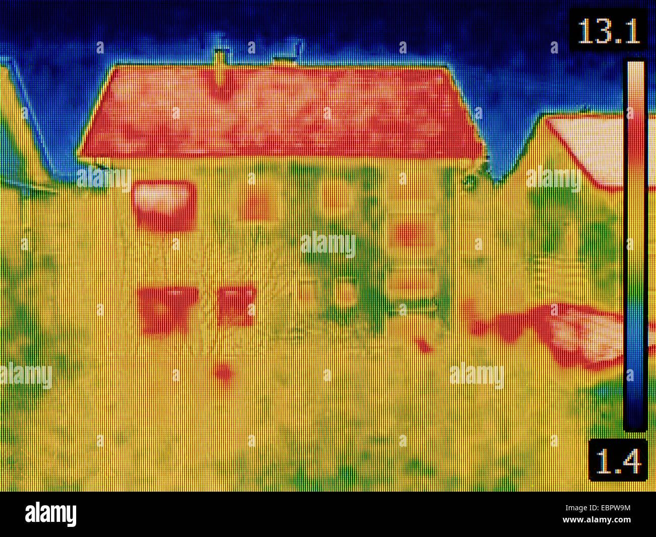 Thermal Image of the House Stock Photo