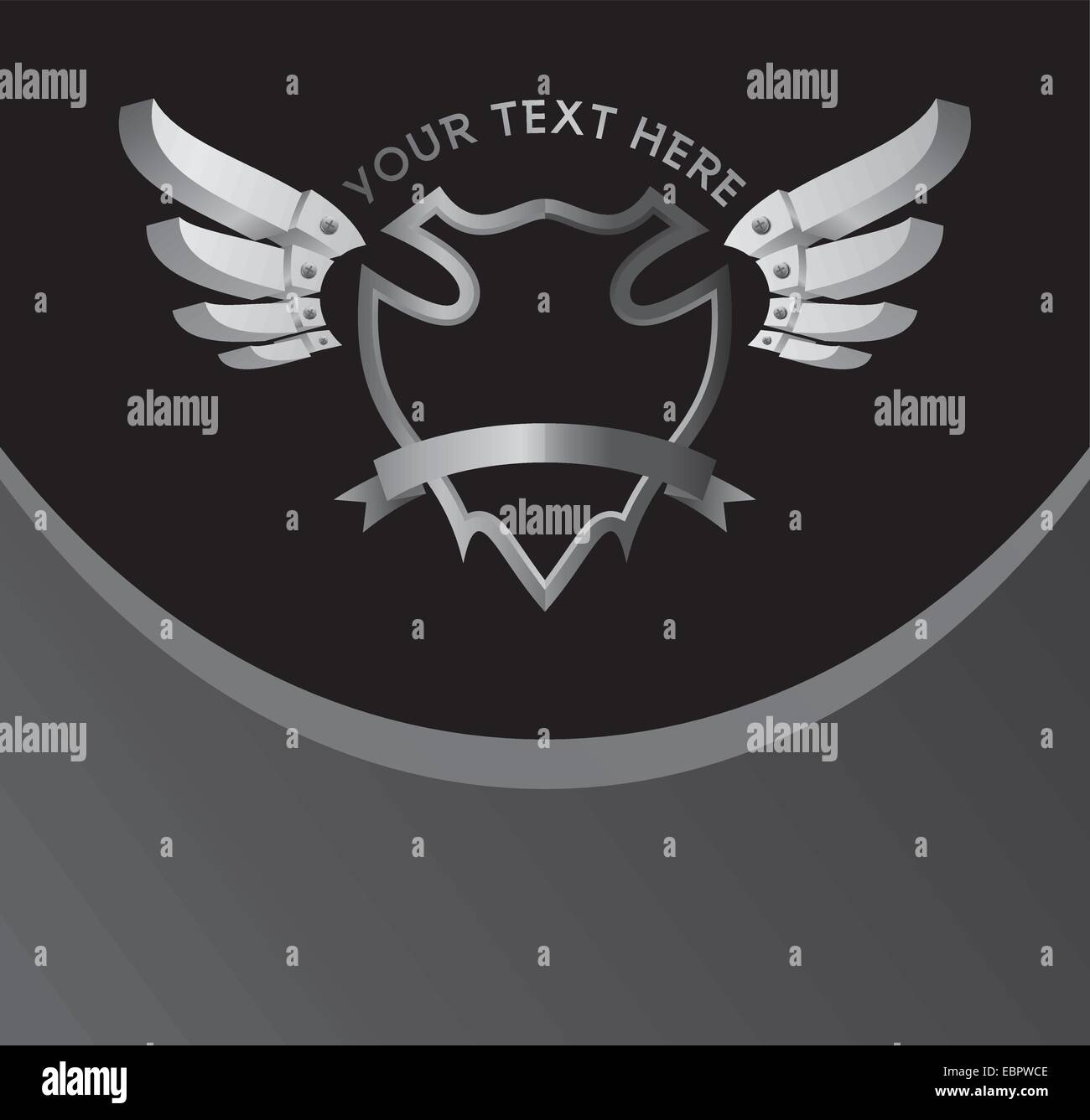 silver shield wing Stock Vector Image & Art - Alamy