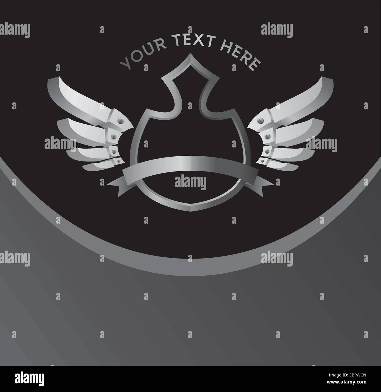 silver shield wing Stock Vector Image & Art - Alamy