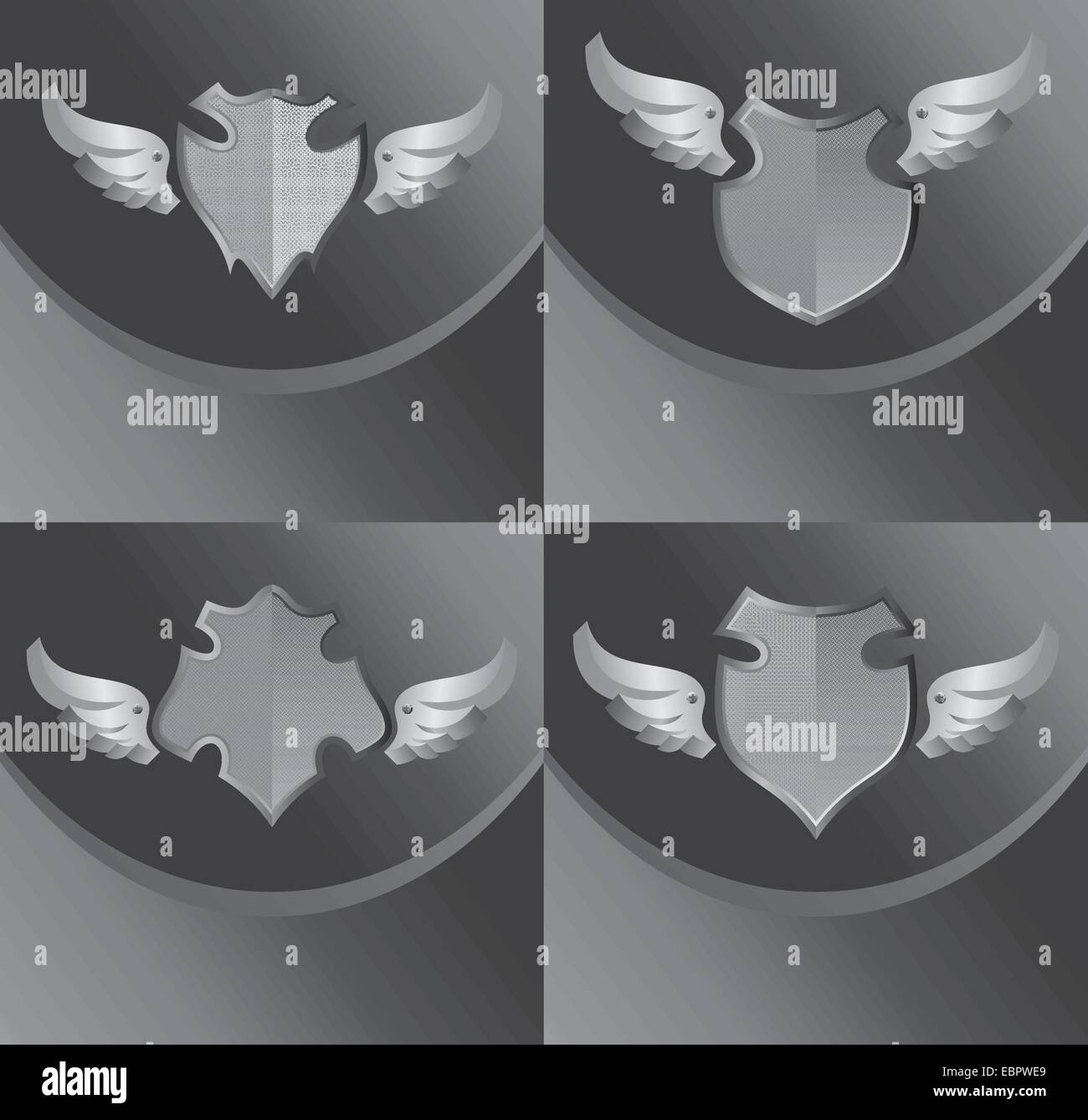 silver shield wing Stock Vector Image & Art - Alamy