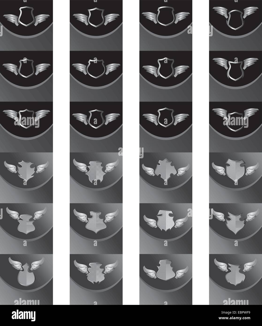 silver shield wing Stock Vector Image & Art - Alamy