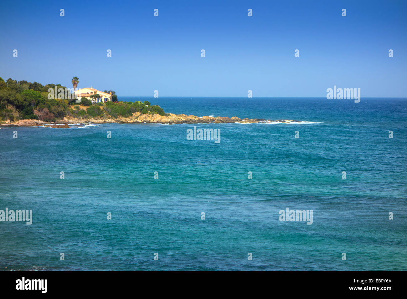 Solitary house, villa, Fautea, Corsica, France Stock Photo Alamy