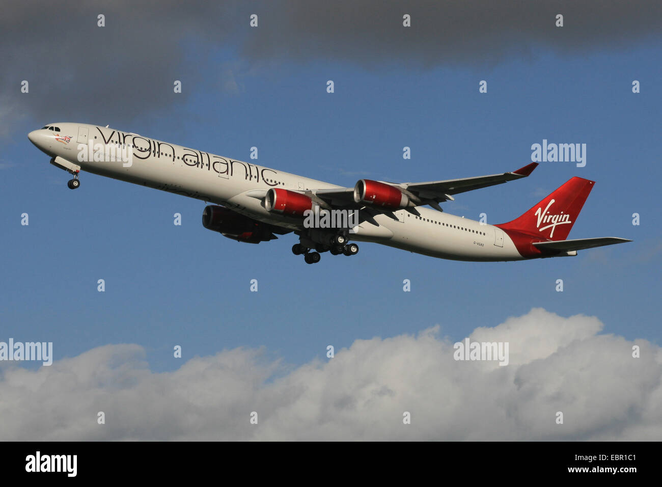 VIRGIN ATLANTIC AIRBUS A340 600 Stock Photo