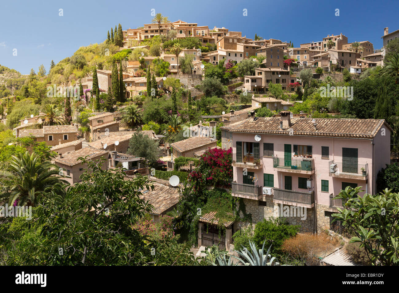 Mallorca, Spain: View of Deia Stock Photo