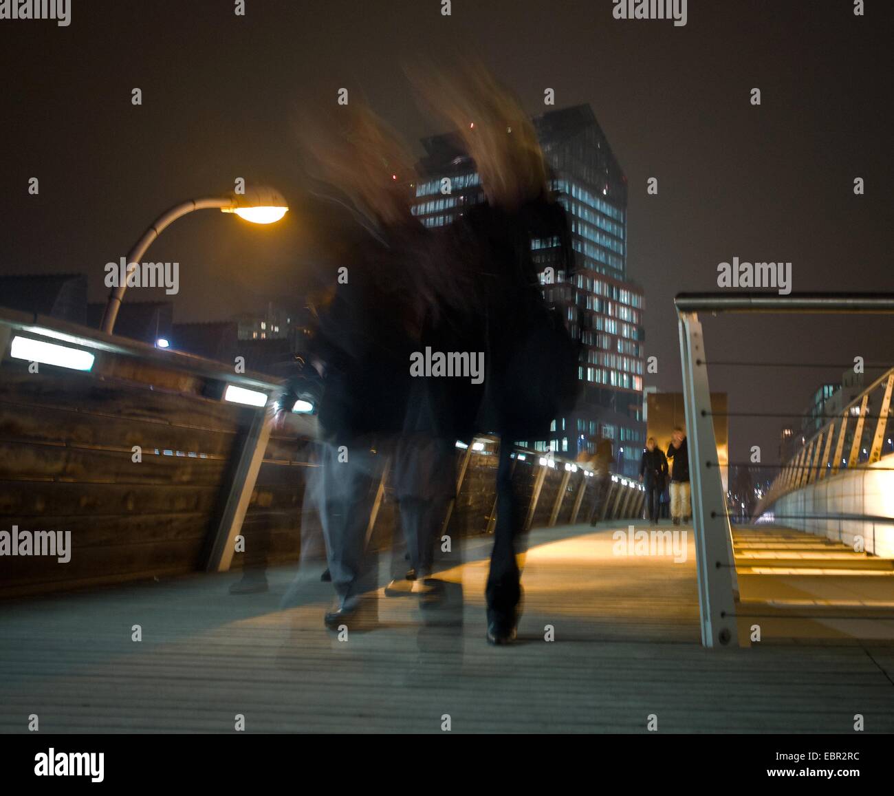 Banks of the Seine Seguin Island. Constant Lemaitre bridge at night with Tower Horizons - Modern Ghost 16/11/2011 - Sylvain Leser Stock Photo