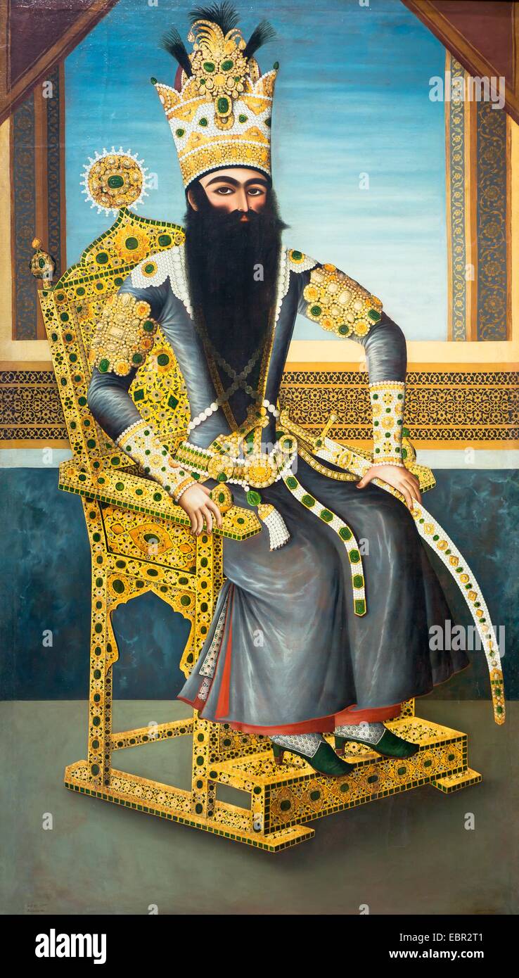 ActiveMuseum 0003139.jpg / Fath Ali Shah, ruler of the Qajar, around 1850  - Mihr Ali 18/09/2013  -   / 19th century Collection / Active Museum Stock Photo