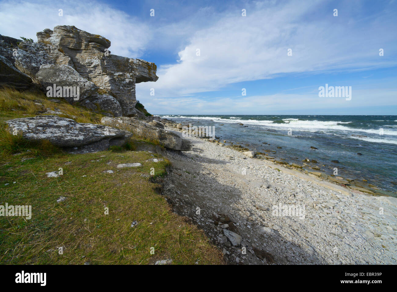 limestone formation at the riff area of Hoburgen on Gotland, Sweden, Gotland Stock Photo