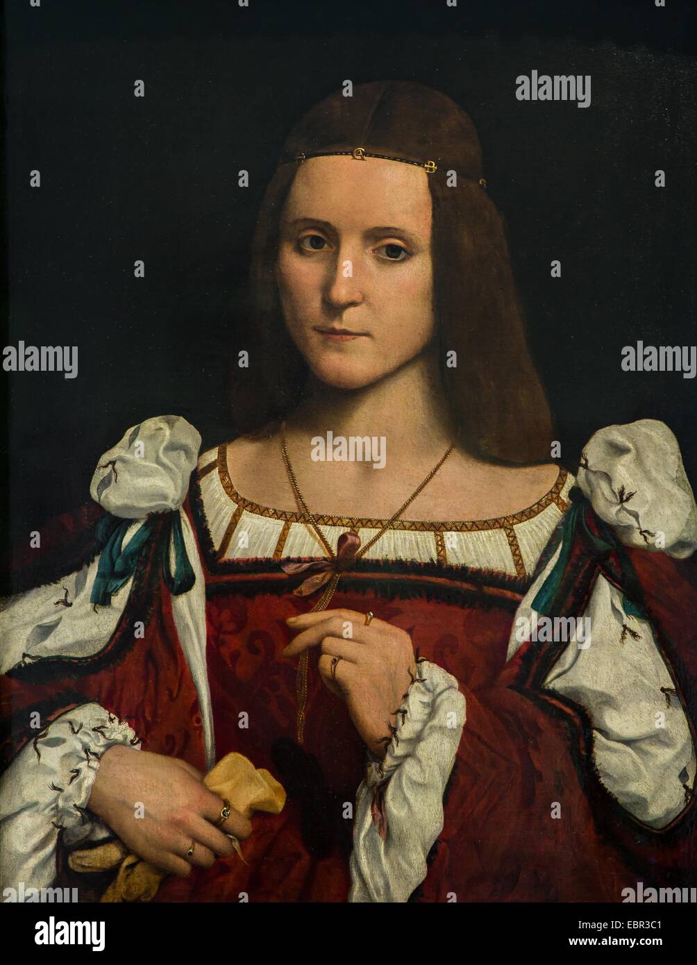 ActiveMuseum 0003162.jpg / Portrait of a Woman, 1510 - Giovanni Francesco Caroto 18/09/2013  -   / 16th century Collection / Active Museum Stock Photo