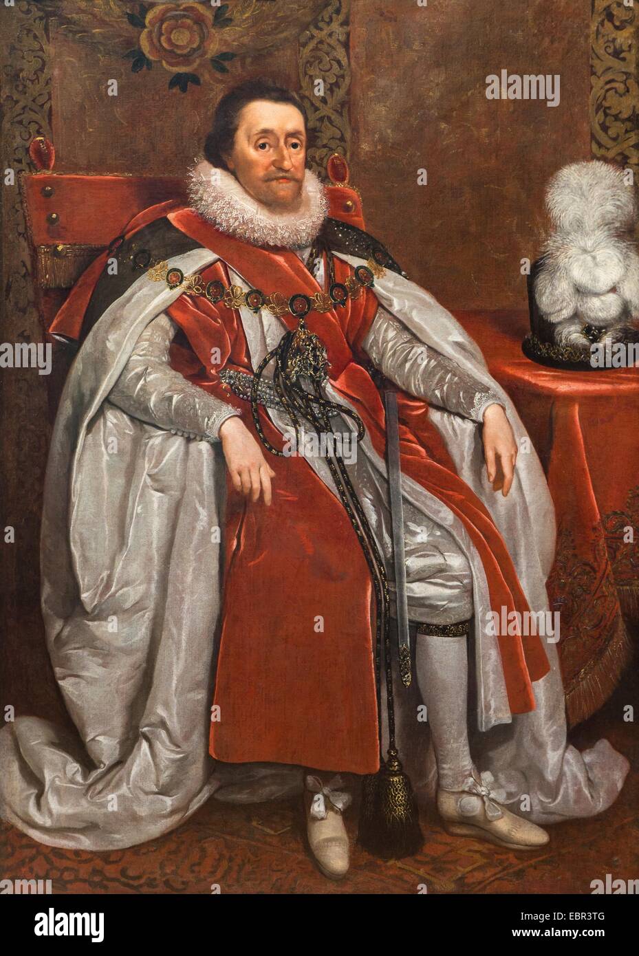 ActiveMuseum 0003708.jpg / James VI and I, King of Scotland, England and Ireland, 1621 - Daniel Mytens 22/01/2014  -   / 17th century Collection / Active Museum Stock Photo